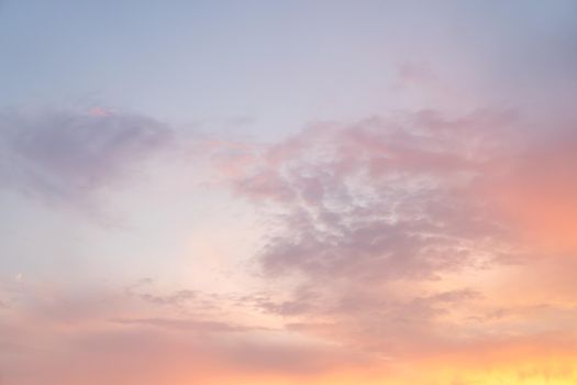 Beautiful dramtic cloudy sky sunset background under sea water With yellow red colors