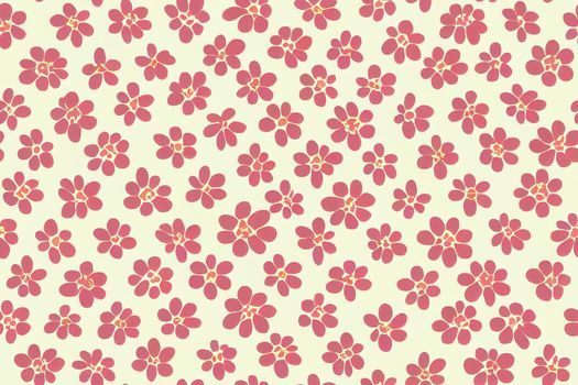 Seamless vintage pattern. White flowers . Dirty pink background. 2d texture. fashionable print for textiles, wallpaper and packaging.