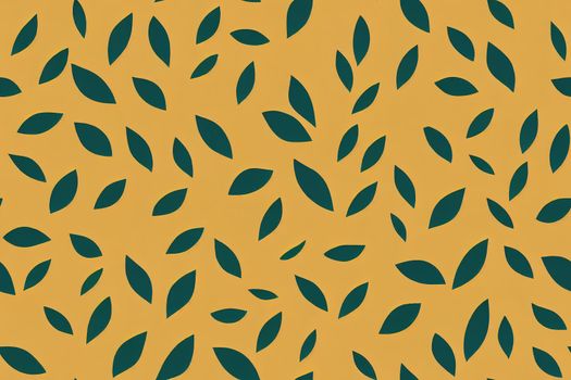 Seamless pattern with growth leaves in orange and yellow colors. Textile print design. Cute leaves background for fashionable stationery