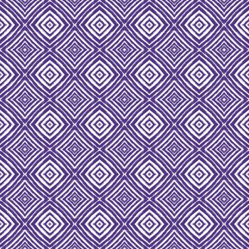 Textured stripes pattern. Purple symmetrical kaleidoscope background. Textile ready impressive print, swimwear fabric, wallpaper, wrapping. Trendy textured stripes design.