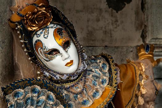 VENICE, ITALY - Febrary 5 2018: The masks of the Venice carnival 2018