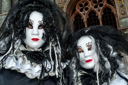 VENICE, ITALY - Febrary 7 2018: The masks of the Venice carnival 2018
