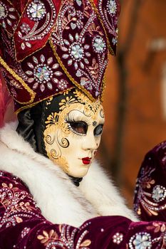 VENICE, ITALY - Febrary 5 2018: The masks of the Venice carnival 2018