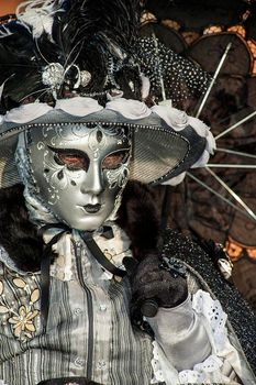 VENICE, ITALY - Febrary 5 2018: The masks of the Venice carnival 2018