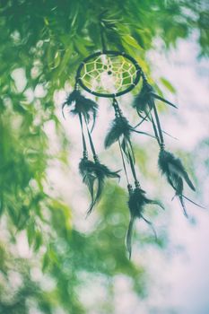 Dream catcher in a vintage style. Selective focus. nature.