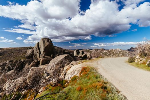 Views at the Horn Hut and picnic area on Mt Buffalo on a summer's afternoon in the Victorian Alps, Australia