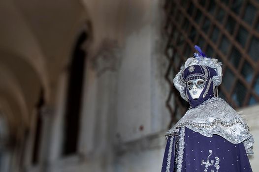 VENICE, ITALY - Febrary 23 2019: The masks of the Venice carnival 2019
