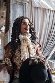 VENICE, ITALY - Febrary 23 2019: The masks of the Venice carnival 2019