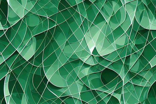 Abstract green background with hypnotic wavy lines pattern. Fresh and natural background