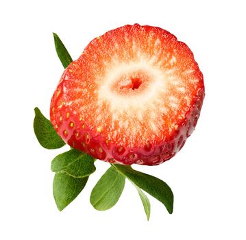 close up of a strawberry on white background