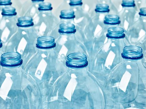 close up of empty plastic bottles