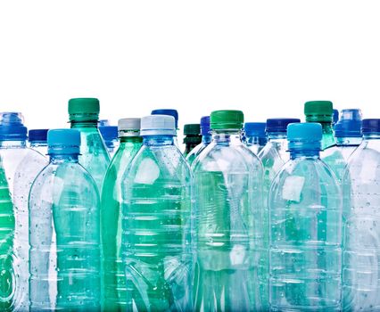 close up of empty plastic bottles