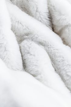 Fashion design, warm winter clothing and vintage material concept - Luxury white fur coat texture background, artificial fabric detail