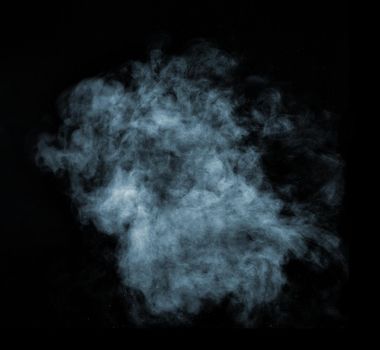 close up of steam smoke on black background