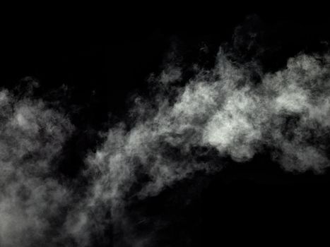 close up of steam smoke on black background