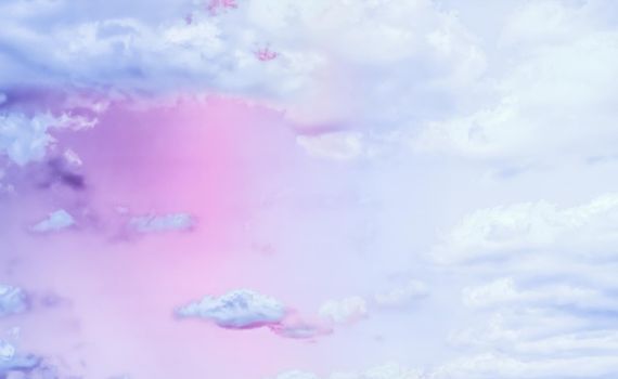 Magical dream, nature backdrop and spiritual holiday concept - Dreamy surreal sky as abstract art, fantasy pastel colours background for modern design