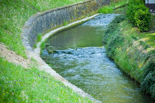 Gradna stream by Samobor pedestrian walkway.