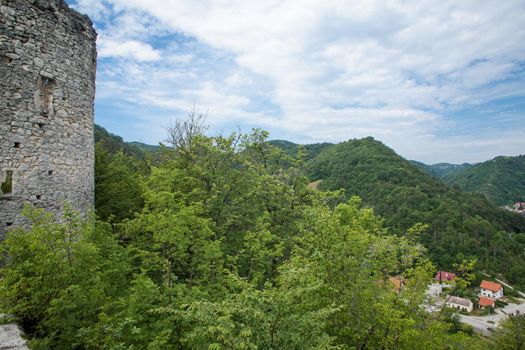 Ruins of ancient old town in Samobor, Croatia.