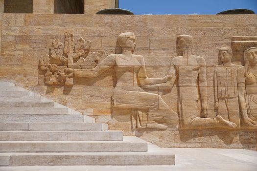 Relief in Anitkabir mausoleum of Mustafa Kemal Ataturk in Ankara City, Turkiye