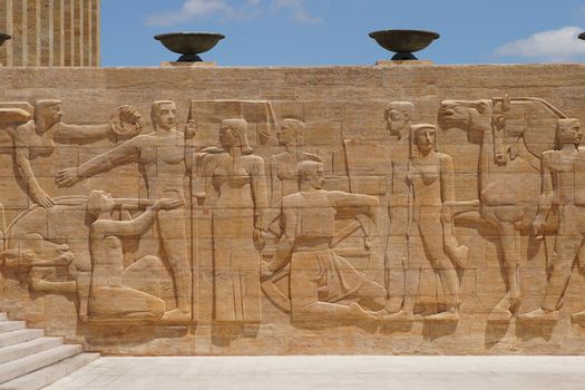 Relief in Anitkabir mausoleum of Mustafa Kemal Ataturk in Ankara City, Turkiye