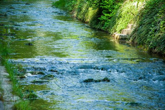 Gradna stream by Samobor pedestrian walkway.