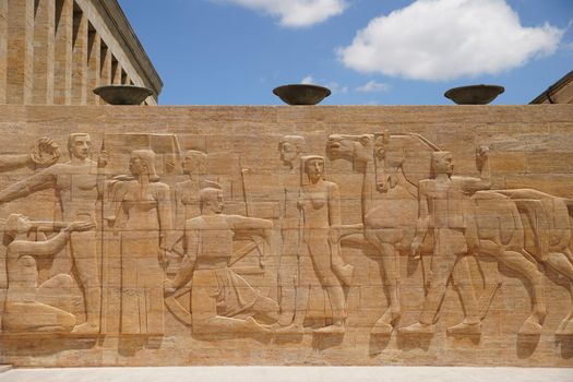 Relief in Anitkabir mausoleum of Mustafa Kemal Ataturk in Ankara City, Turkiye