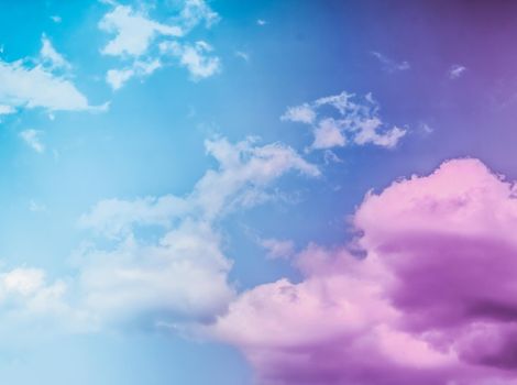 Magical dream, nature backdrop and spiritual holiday concept - Dreamy surreal sky as abstract art, fantasy pastel colours background for modern design