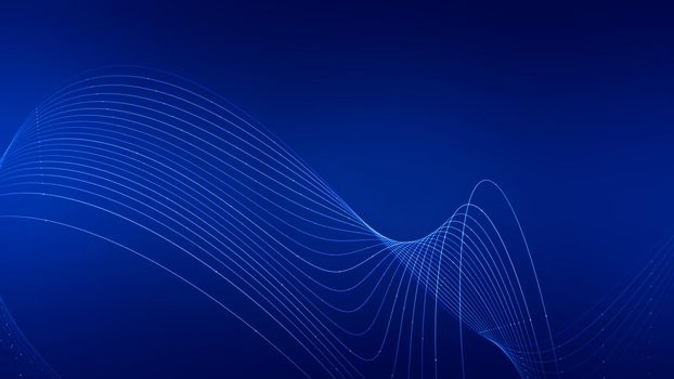 Data tunnel. Curve of data connect for dots and lines on blue Abstract tech background. Artificial intelligence concept, technology and data uploading.