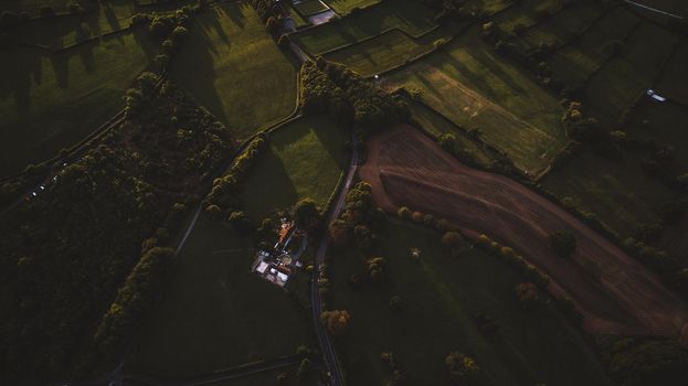 Aerial view of England Countryside. High quality photo