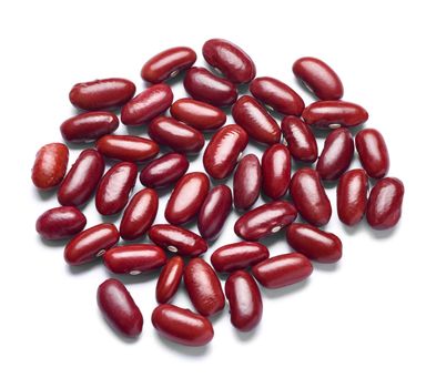Close up of beans on white background