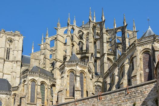 Roman and gothic cathedral of Saint Julien at Le mans Sarthe, Pays de la Loire