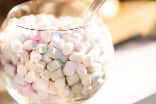 Sweets in a vase sweet marshmallow.