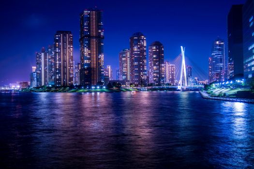 Image of high-rise buildings in Chuo-ku, Tokyo. Shooting Location: Tokyo metropolitan area