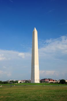 washington monument with blue sky in summer