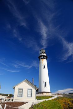 historic pigeon point lighthouse in california