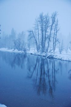 yosemite reflection in winter