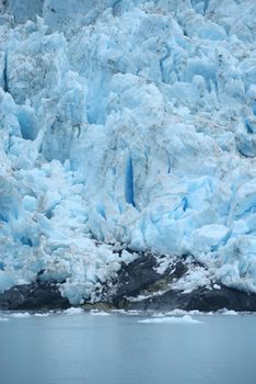 blue tidewater glacier from alaska
