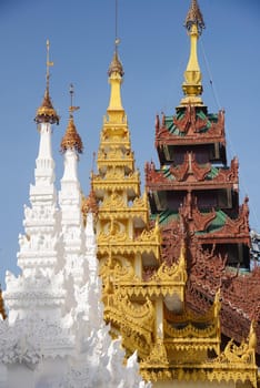 mid day of golden shwedagon in myanmar