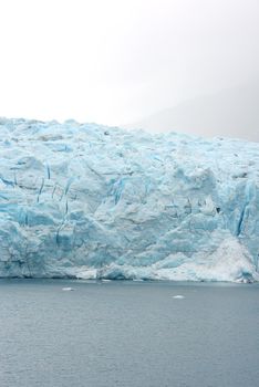 tidewater glacier front in south alaska