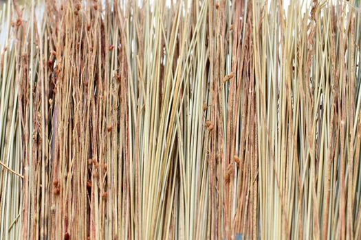 One straw broom as a close up