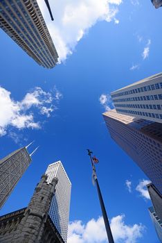 tall buildings in chicago in a clear day