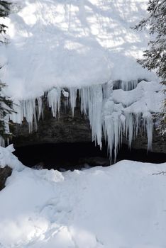 icicles from johnston canyon, alberta