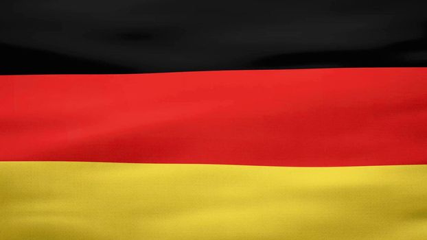 German flag, Rippled silk texture - Front 3D illustration