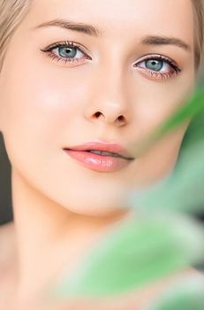 Natural beauty and perfect clean skin, beautiful woman in nature for wellness and skincare cosmetic brand, close-up portrait