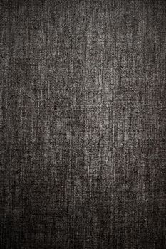 Textile material, natural surface and vintage decor texture concept - Decorative dark linen fabric textured background for interior, furniture design and art canvas backdrop