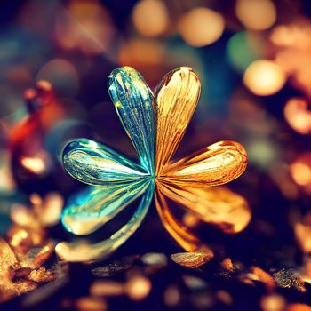 Lucky charm square banner background of 3D render, suitable for social media post and web internet ads.