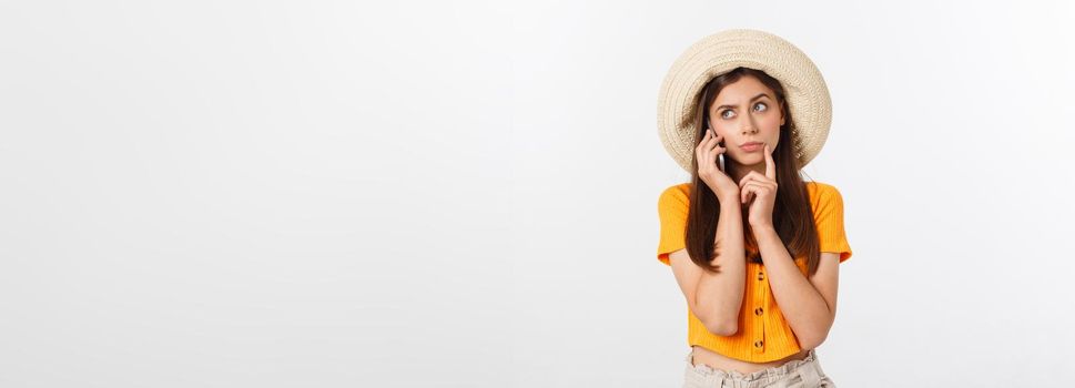 Beautiful smiling business woman talking on the phone