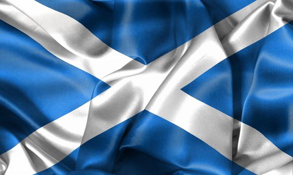 Scotland flag - realistic waving fabric flag