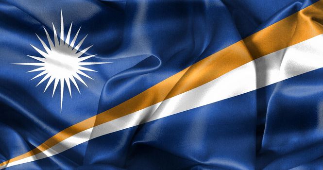 Marshall Islands flag - realistic waving fabric flag