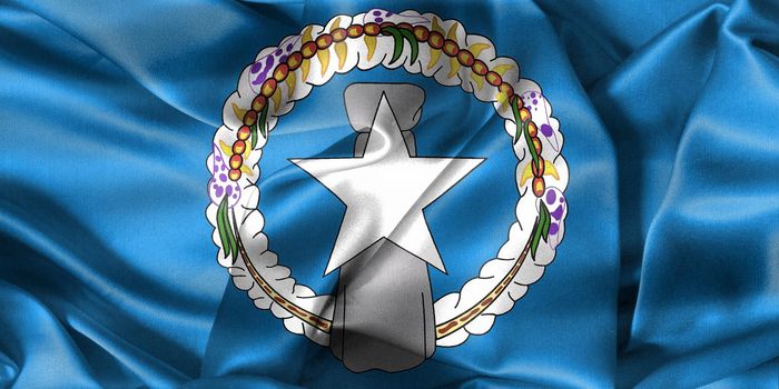 Mariana Islands flag - realistic waving fabric flag